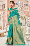 green silk saree