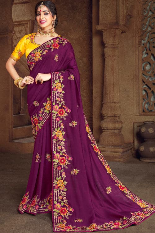 purple saree