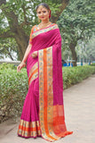 purple silk saree