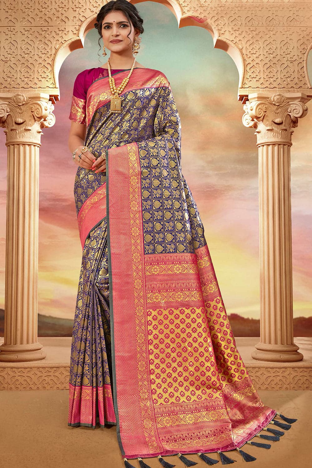 Buy Sea green banarasi saree online at best price - Karagiri