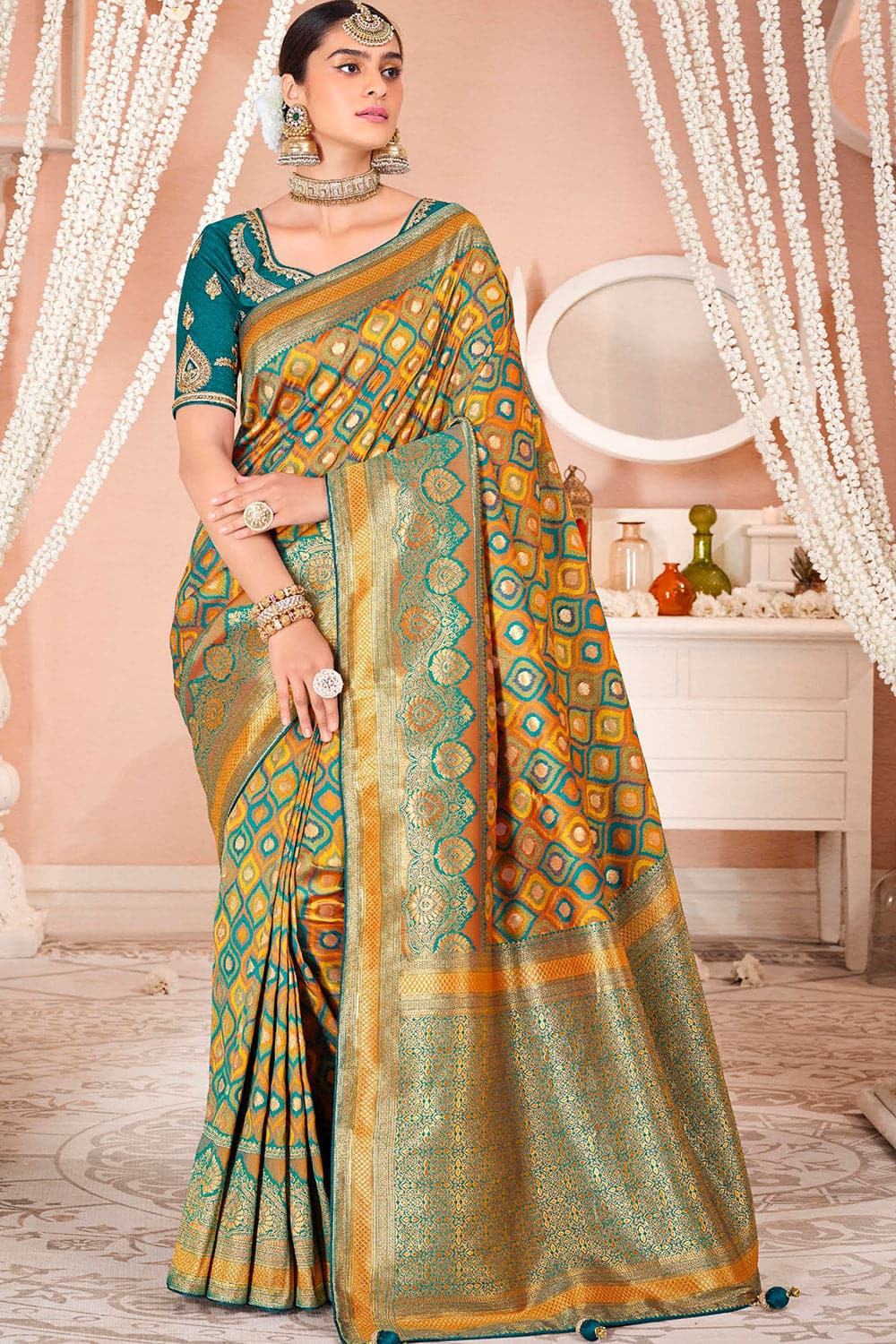 multicolour silk saree