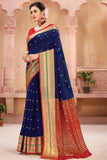 blue silk saree