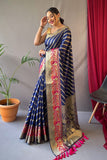 blue silk saree