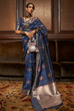 blue silk saree