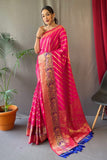 pink silk saree