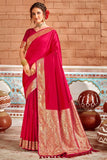 pink silk saree