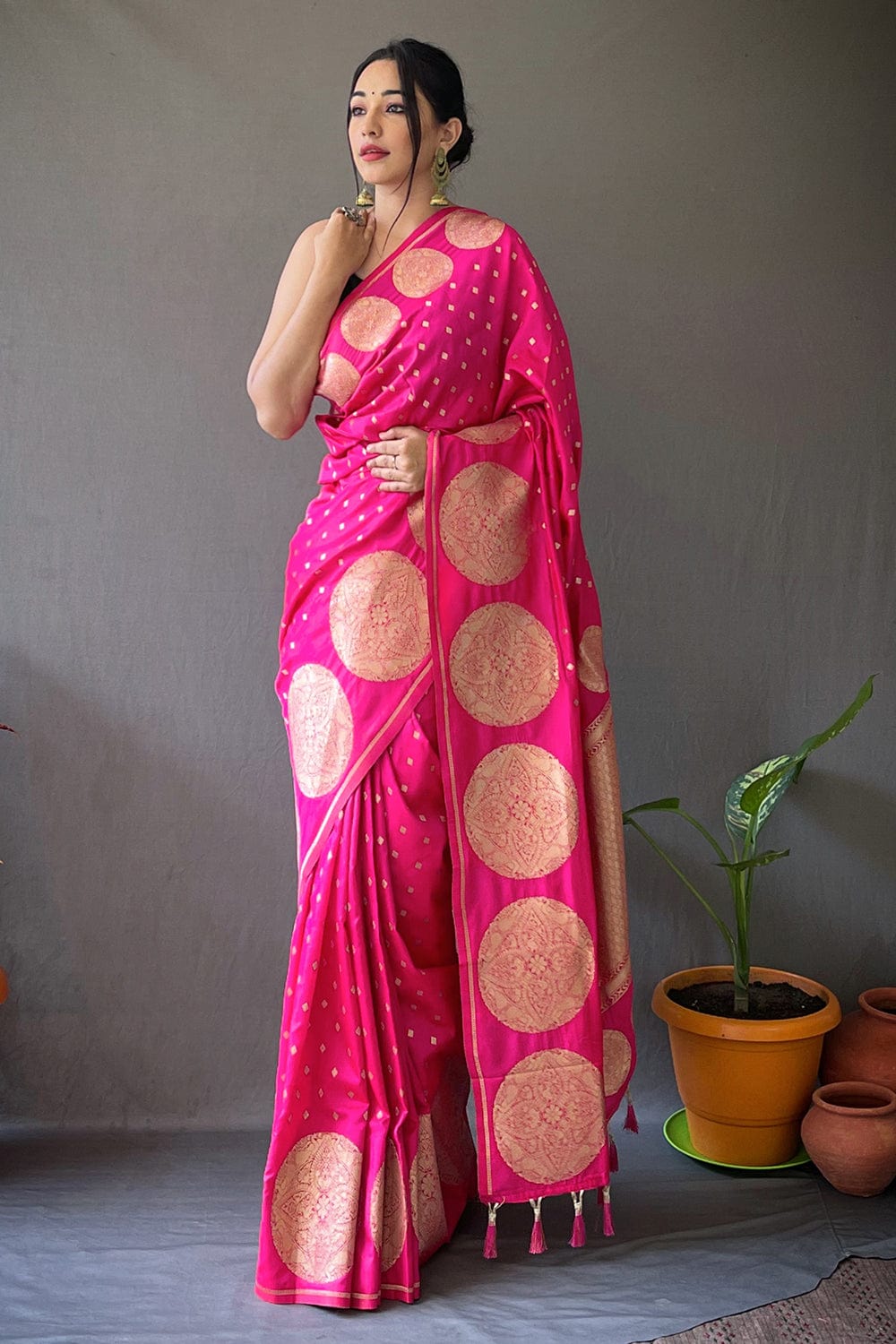 pink saree