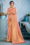 pink silk saree