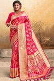 pink silk saree