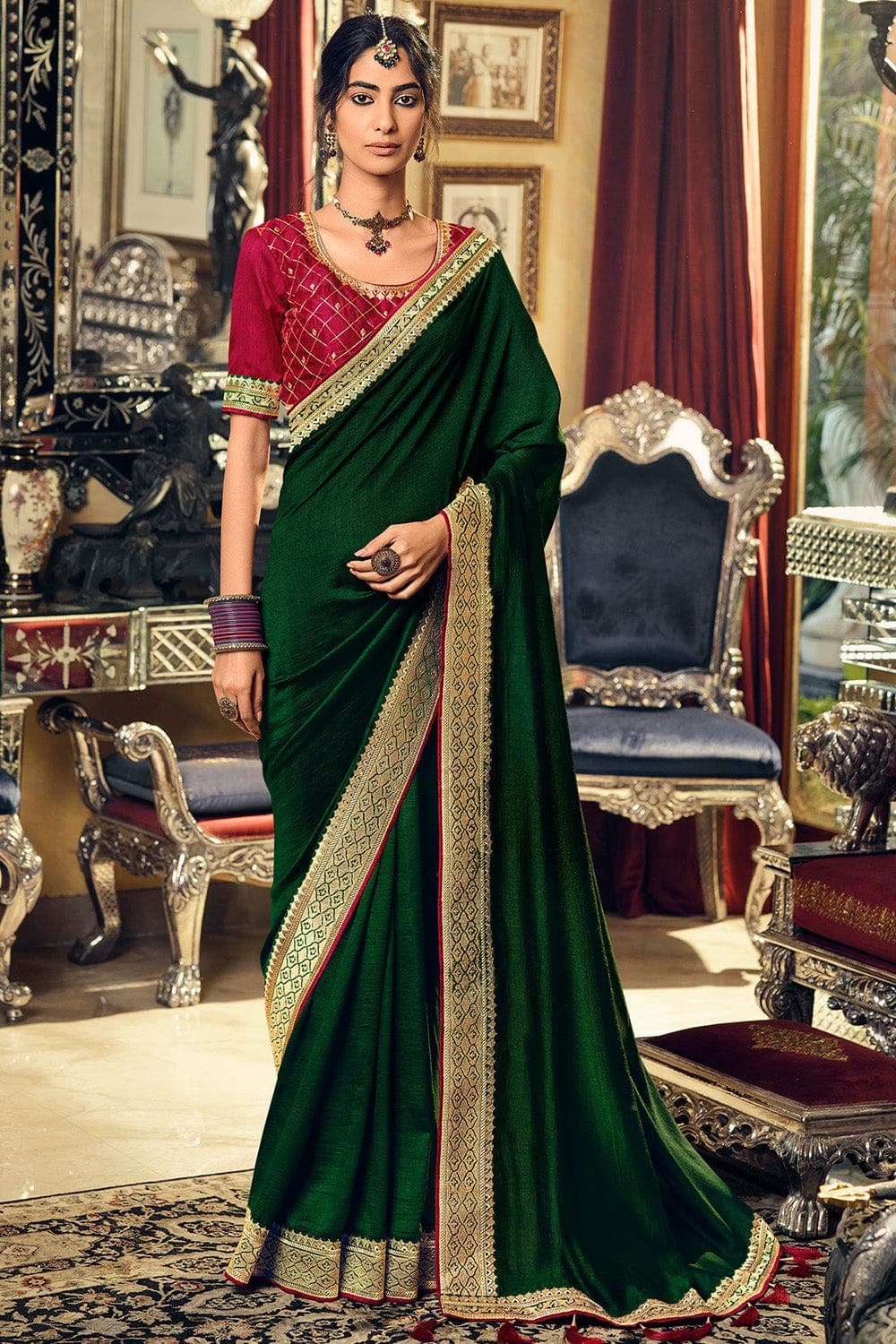 Buy SWIFFIN Fresh Arrivals Litchi Silk Bandhani Light Green & Green Saree  For Women/Women Saree With Unstitched Blouse-KUMBH-LIGHT GREEN Online at  Best Prices in India - JioMart.