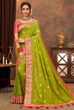 green silk saree