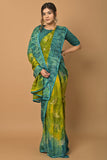 green silk saree