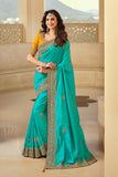 blue silk saree