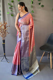 pink silk saree