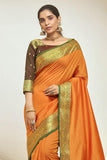 South Silk Saree Apricot Orange South Silk Saree saree online