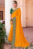 orange south silk saree