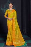 South Silk Saree Bright Green South Silk Saree With Monochrome Blouse saree online