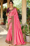 South Silk Saree Bubblegum Pink South Silk Saree saree online