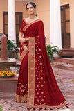 maroon south silk saree