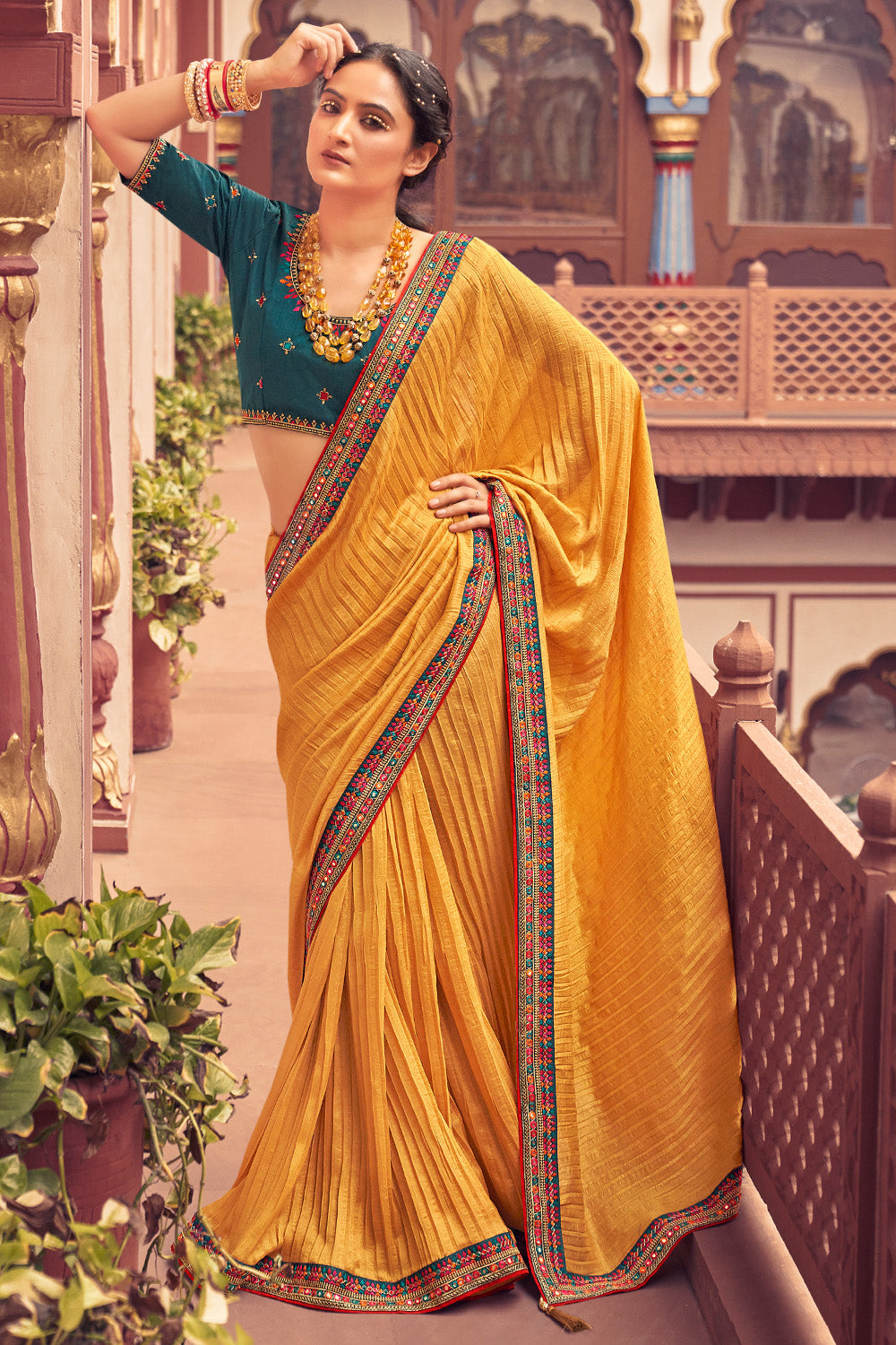 Buy Cotton Yellow Saree for Women Online from India's Luxury Designers 2024