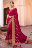 maroon south silk saree