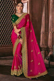 South Silk Saree Cerise Pink South Silk Saree saree online
