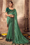 South Silk Saree Emerald Green South Silk Saree saree online