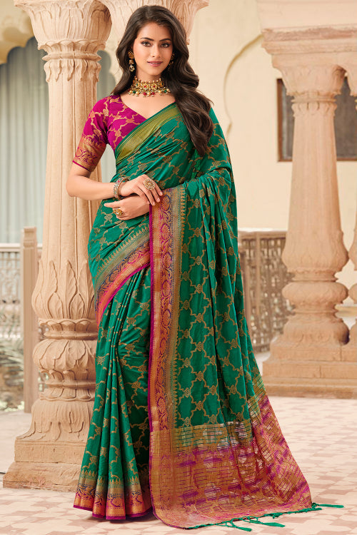 Jade Green South Silk Saree