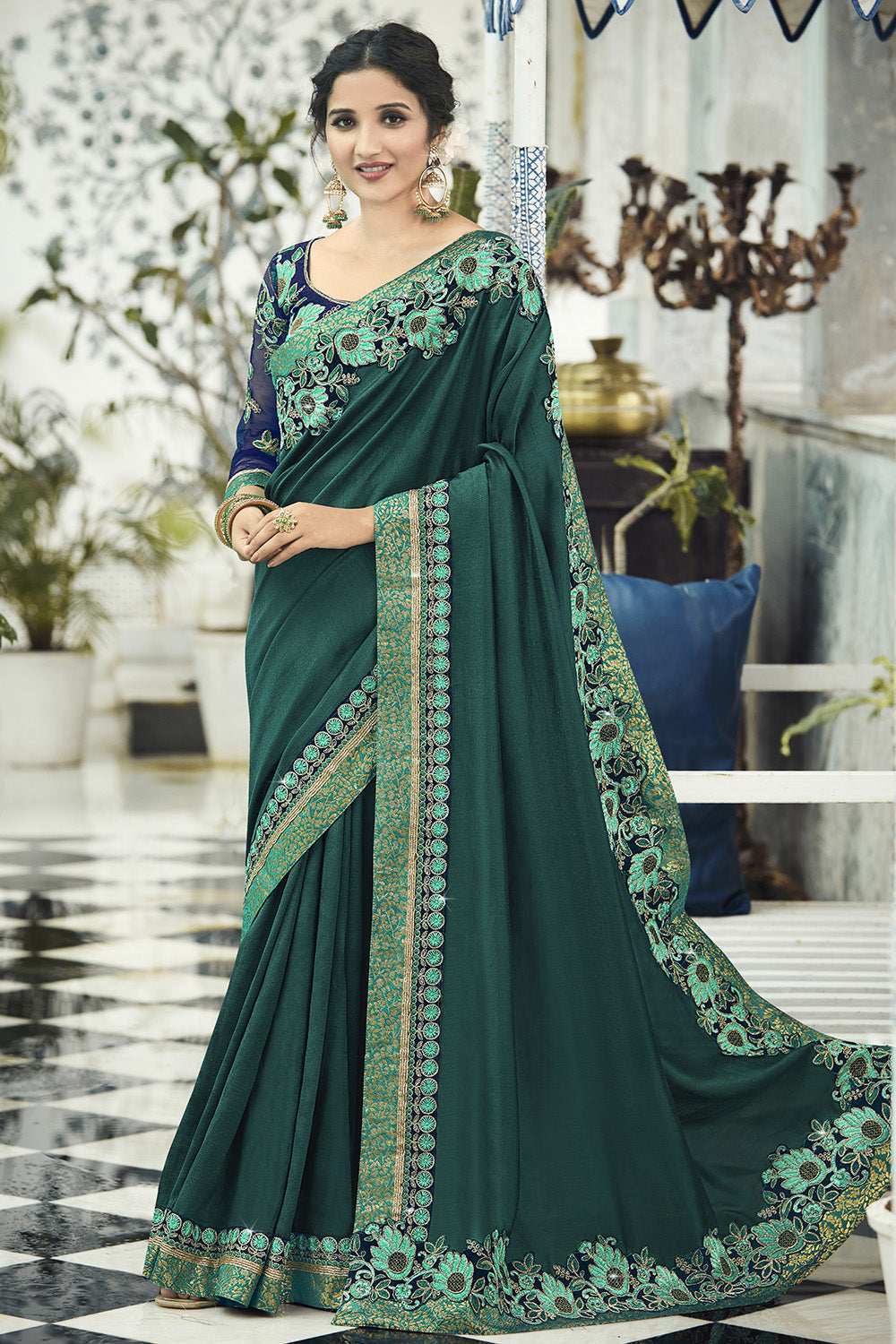 green south silk saree