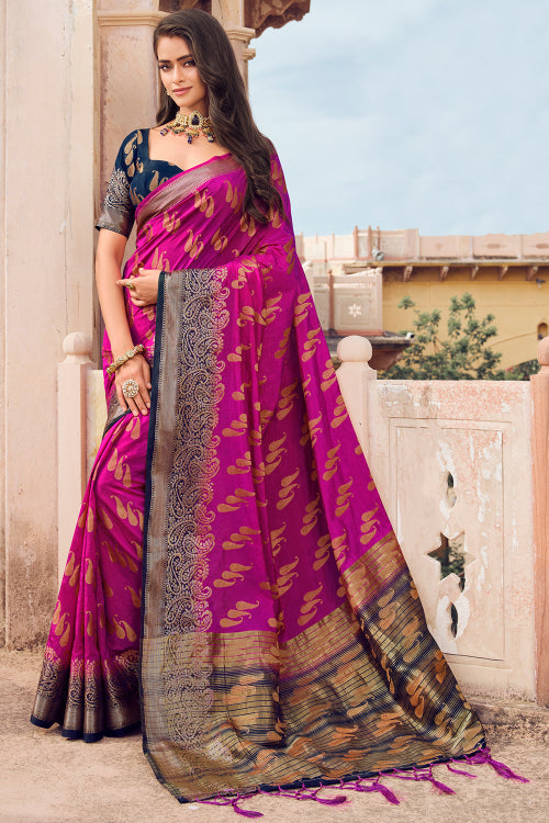 purple south silk saree