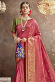 pink south indian silk saree