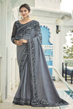 grey south silk saree