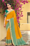 South Silk Saree Mustard Yellow Zari Woven Beautiful South Silk Saree saree online