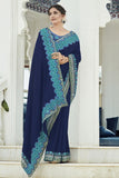 blue south silk saree