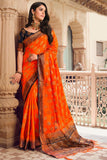 orange south silk saree