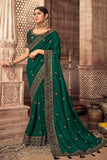 South Silk Saree Pine Green South Silk Saree saree online