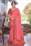 pink south silk saree