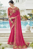 pink south silk saree