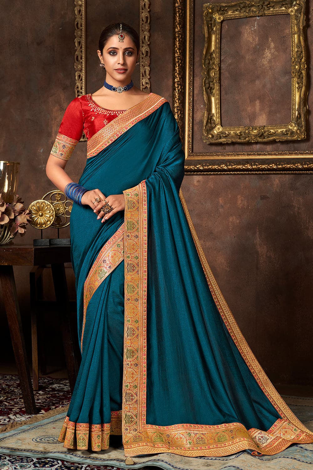 blue saree