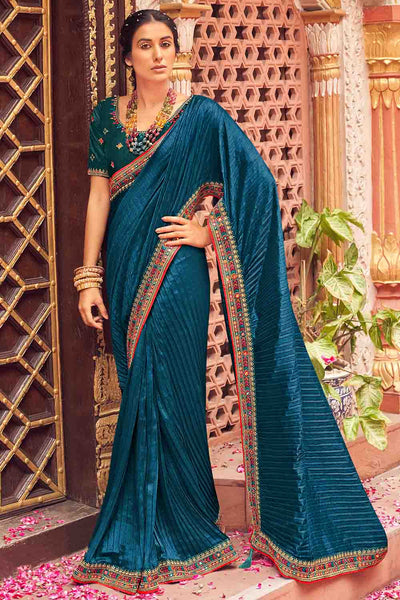 Buy Royal Blue Soft Silk Saree online-Karagiri