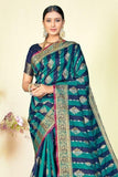 blue south silk saree