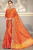 Tiger Orange South Silk Saree