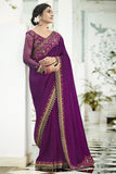 purple south silk saree