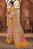 yellow tussar silk saree