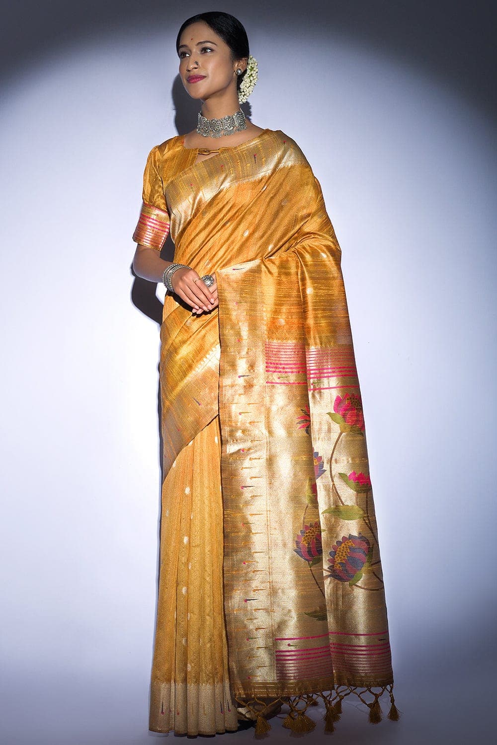 Tussar Silk Saree Dandelion Yellow Tussar Silk Saree saree online