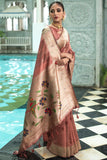 Tussar Silk Saree Dusky Pink Tussar Silk Saree saree online