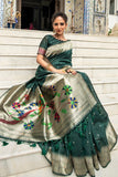 Tussar Silk Saree Fern Green Tussar Silk Saree saree online