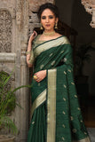 Tussar Silk Saree Forest Green Tussar Silk Saree saree online