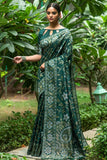 green tussar silk saree