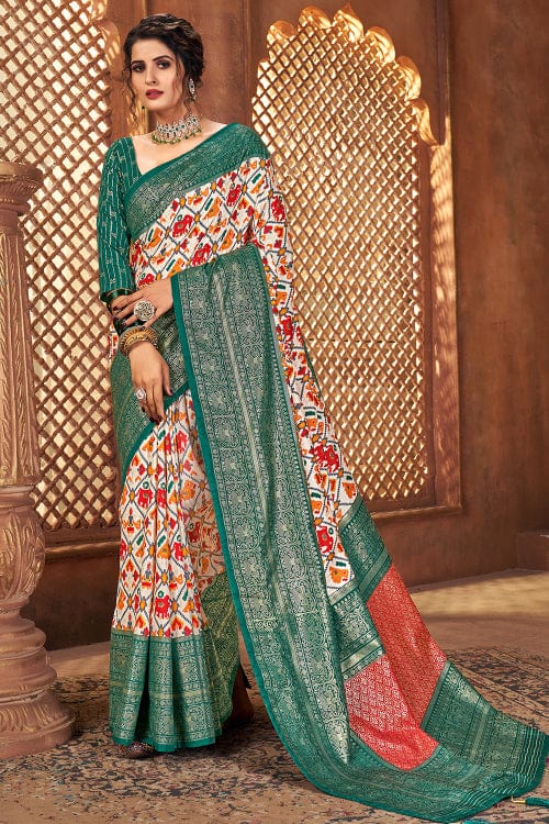 jade green tussar silk saree